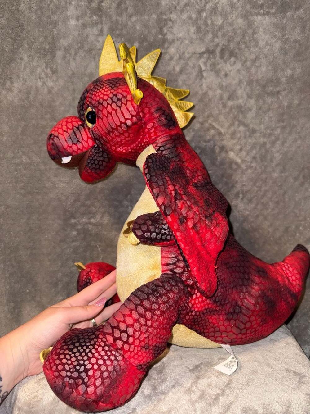 Hug Me Light-Up and Roaring Red Dragon Plush Stuffed Animal - Picture 3 of 11
